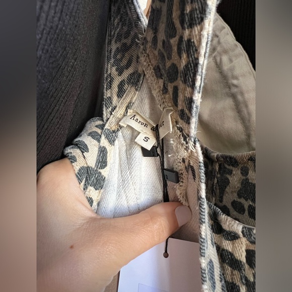 Aaron and Amber Wildside Overalls Jumpsuit Barrel Leg Leopard Print Pants - Picture 11 of 13